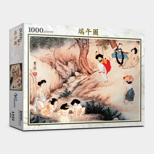 Puzzle Life "Dan-o(Korean traditional holiday on May 5th in lunar calendar) by Shin Yun bok, Korean Artist" Jigsaw Puzzles 1000 pieces