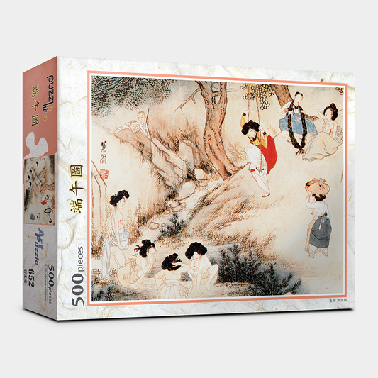 Puzzle Life "Dan-o(Korean traditional holiday on May 5th in lunar calendar) by Shin Yun bok, Korean Artist" Jigsaw Puzzles 500 pieces