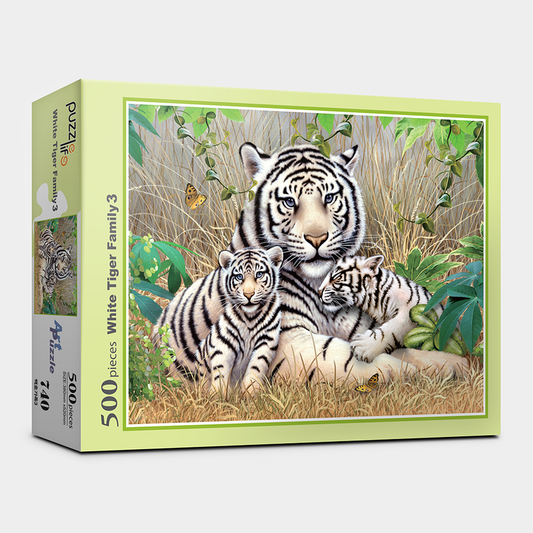 Puzzle Life "White Tiger Family 3" Jigsaw Puzzles 500 pieces