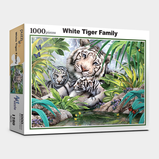 Puzzle Life "White Tiger Family" Jigsaw Puzzles 1000 pieces