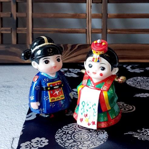 [Drida Shop] Korean Traditional Souvenir Hanbok(Traditional Korean Clothes) Doll Marriage Set