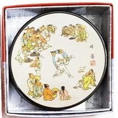 [Lavec] Korean Traditional Characters Coaster 6P Set, Kim Hong-do Artist Painting